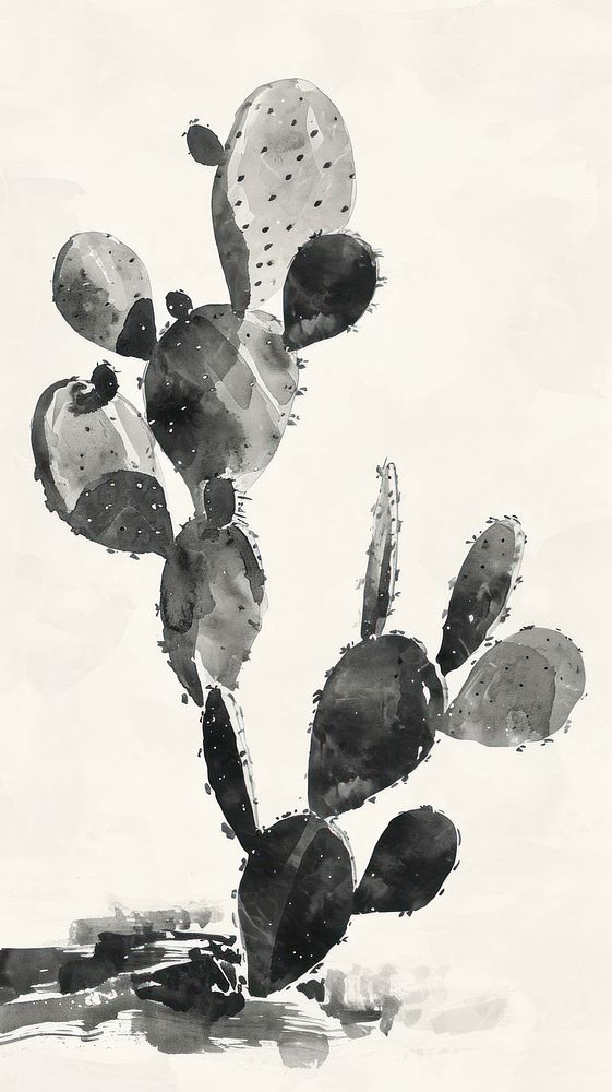 Cactus backgrounds plant ink.