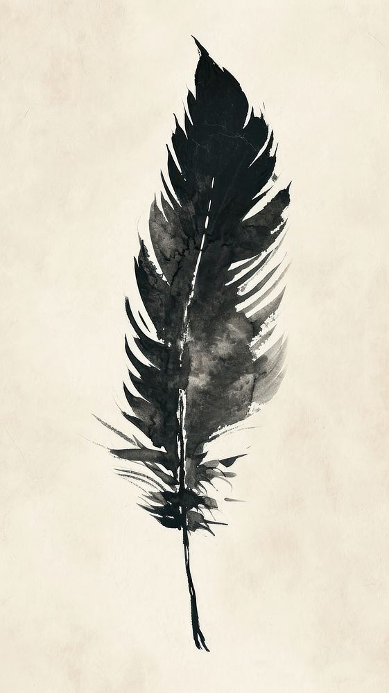 Feather drawing sketch plant.