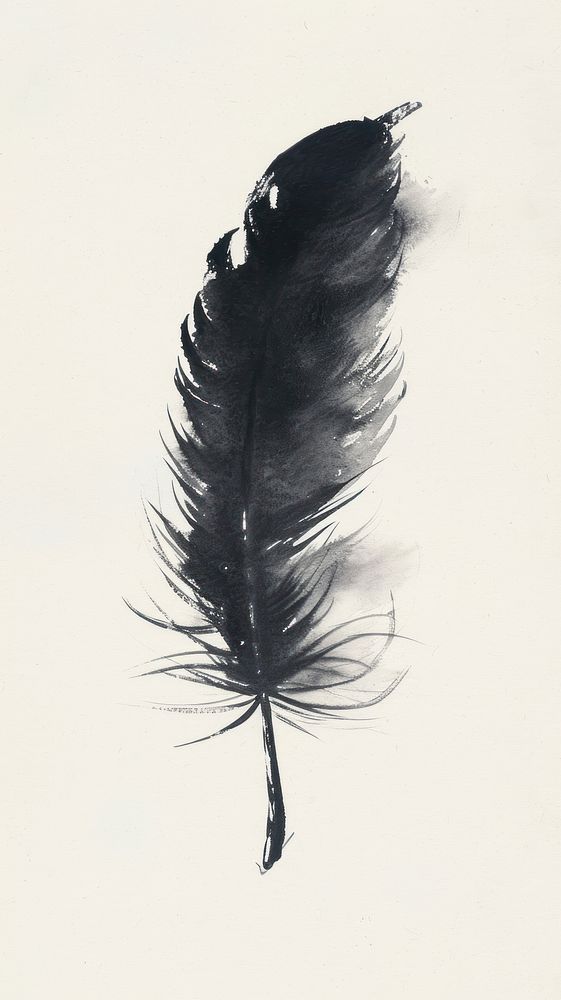 Feather drawing sketch bird.