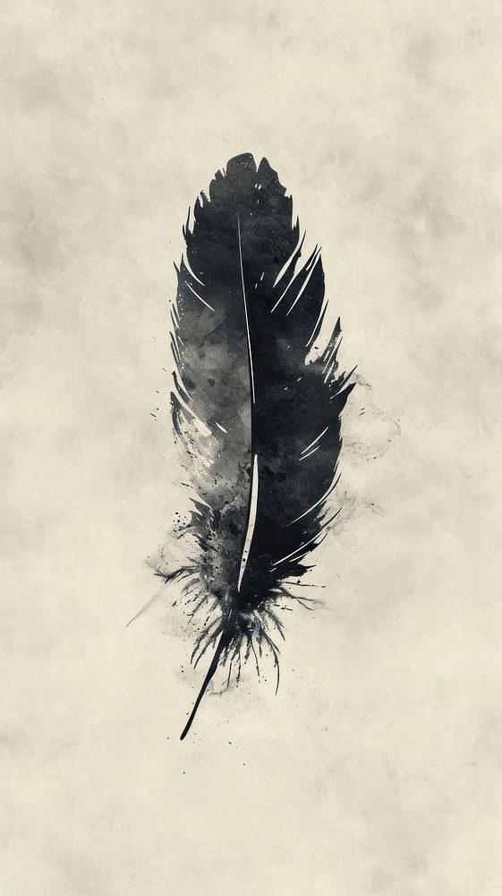 Feather bird text ink.