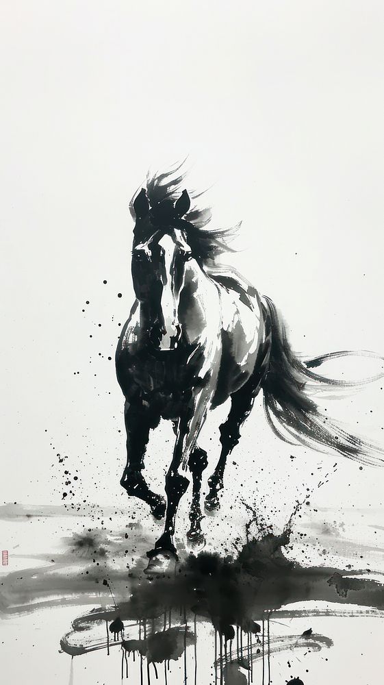 Horse stallion painting animal.