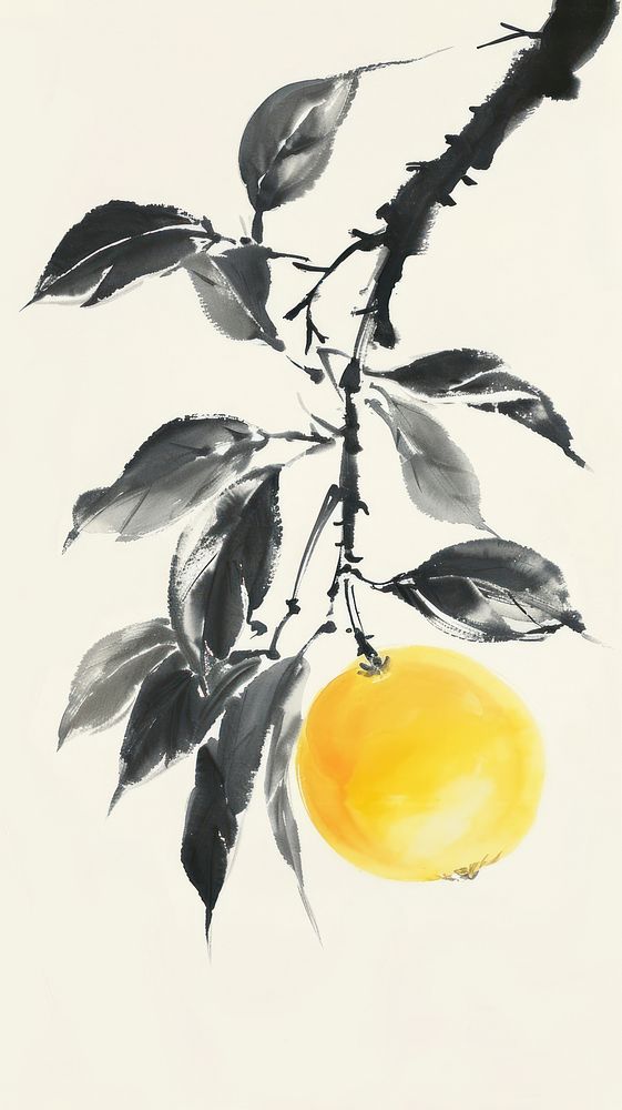 Lemon painting plant fruit.