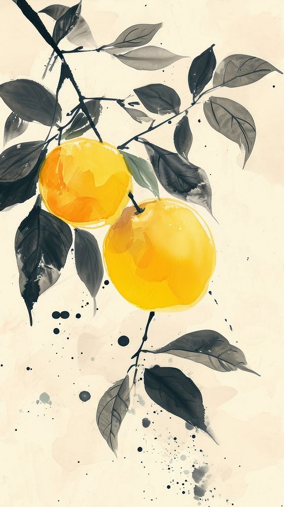 Lemon grapefruit painting outdoors.
