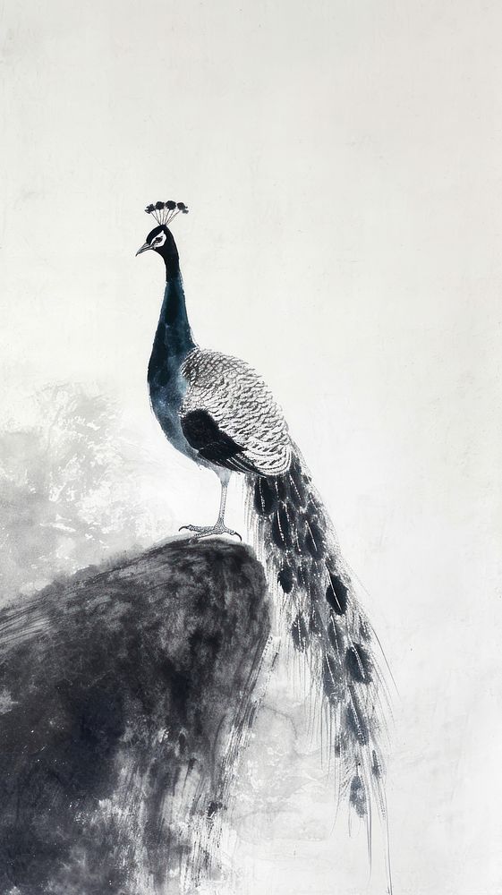 Peacock painting drawing animal.