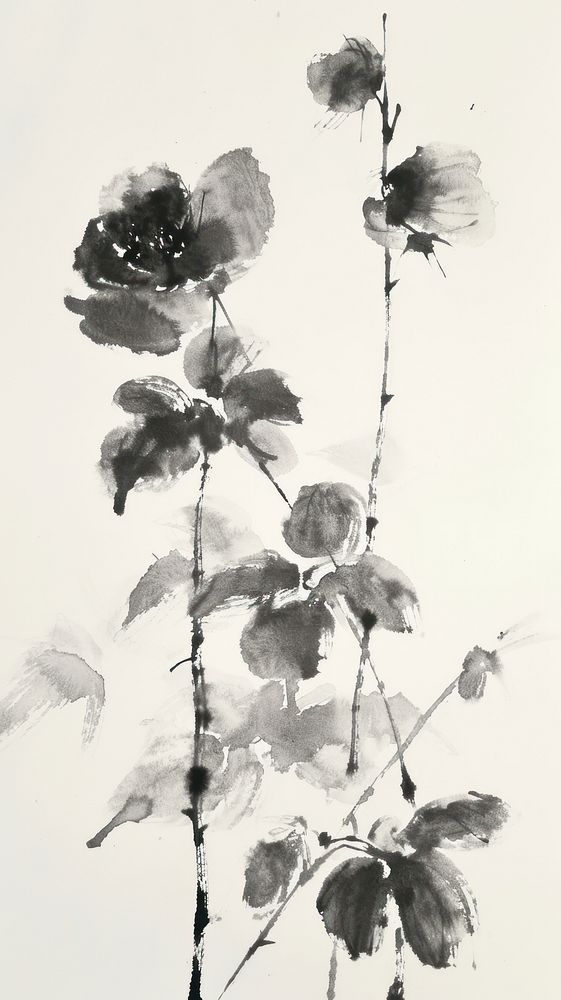 Flower painting drawing sketch.