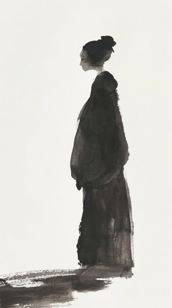 Painting adult woman silhouette.
