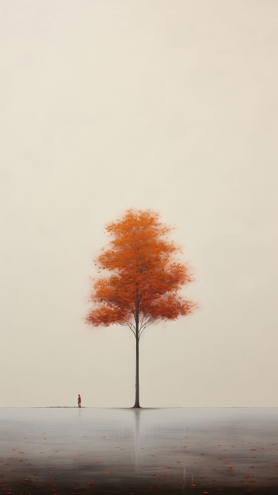 Minimal copy space autumn outdoors painting plant.