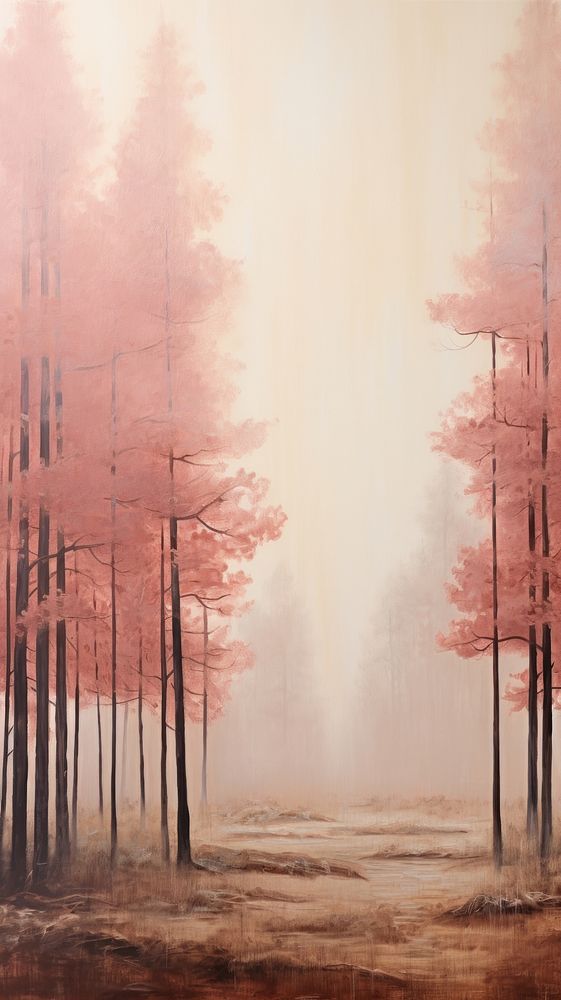 Minimal copy space forest painting landscape outdoors.