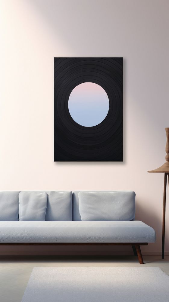 Minimal copy space galaxy furniture wall architecture.
