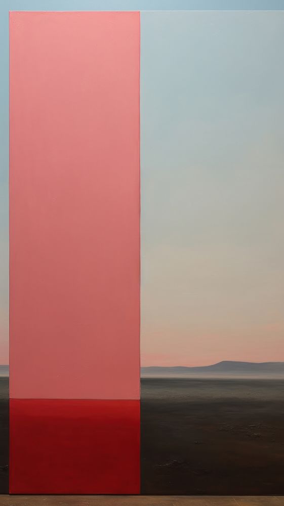 Minimal copy space landscapes painting horizon pink.