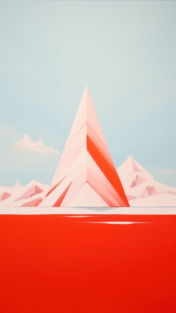 Minimal copy space mountain art landscape triangle.