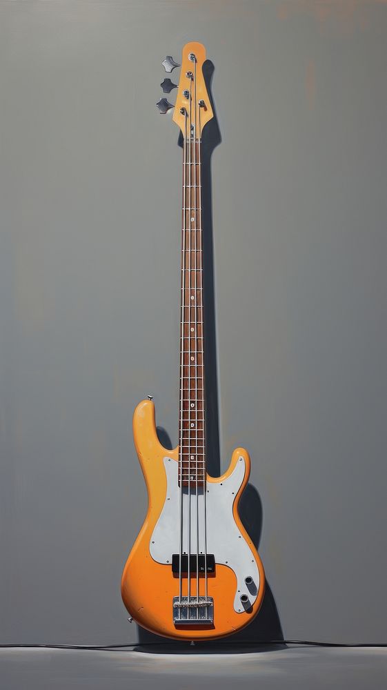 Minimal bass guitar string yellow.