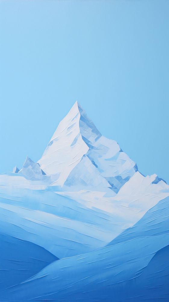 Minimal mountain winter iceberg nature tranquility.