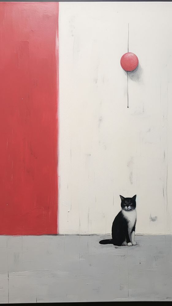 Minimal space cat architecture painting mammal.