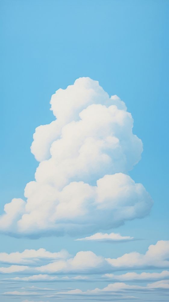 Minimal space cloud on the blue sky outdoors nature tranquility.