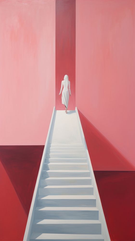 Minimal space angel architecture staircase painting.