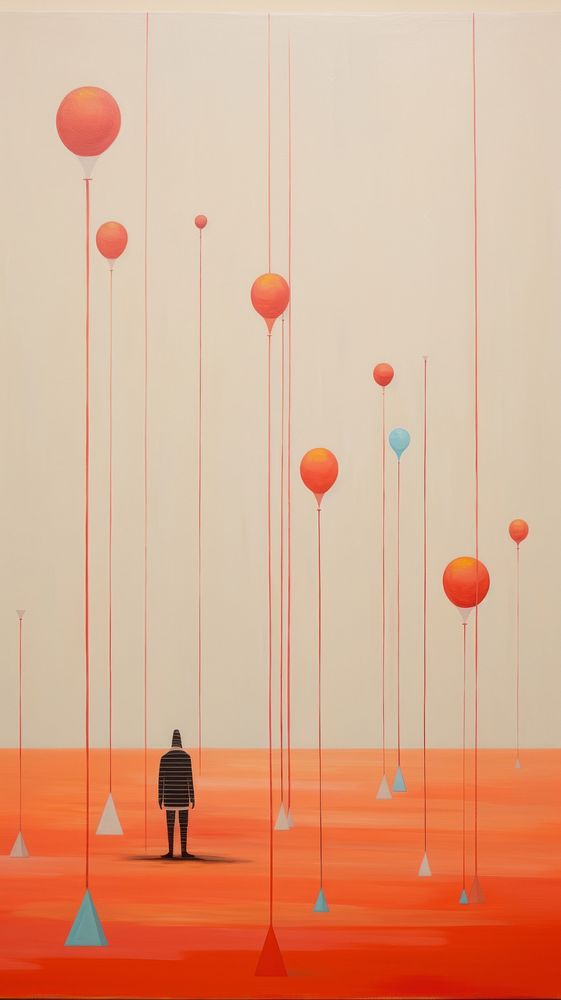 Minimal space easter carnival painting balloon art.