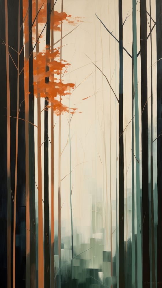 Minimal space forest painting outdoors nature.