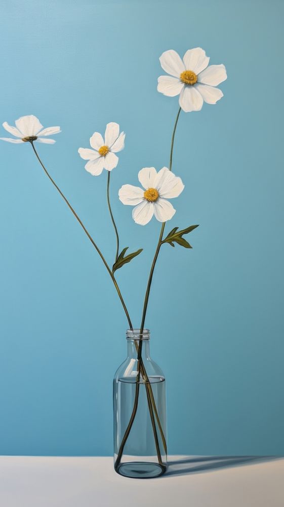 Minimal space flowers plant vase jar.