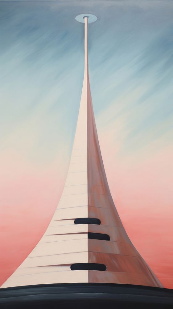 Minimal space mountain architecture painting art.