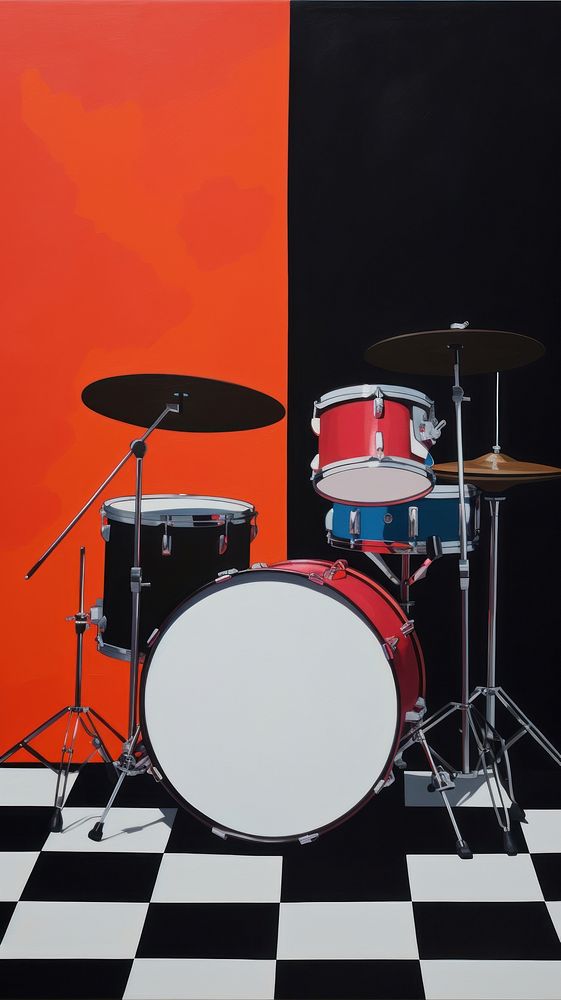 Minimal space music band percussion painting drums.