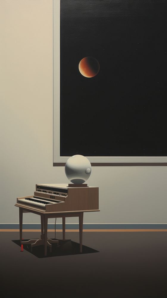 Minimal space music moon architecture blackboard.