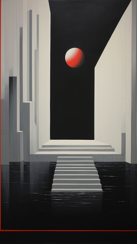 Minimal space music painting architecture staircase.