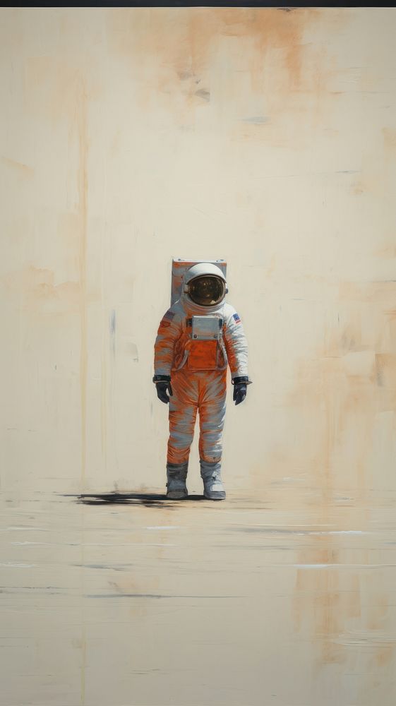 Minimal space space with astronaut painting adult architecture.