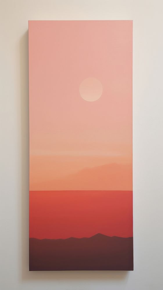 Minimal space sunset painting art tranquility.