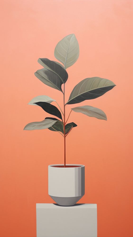 Minimal space plant leaf tree vase.