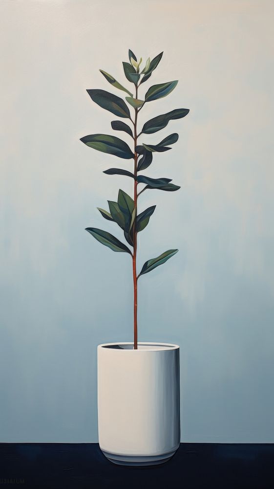 Minimal space plant leaf tree vase.