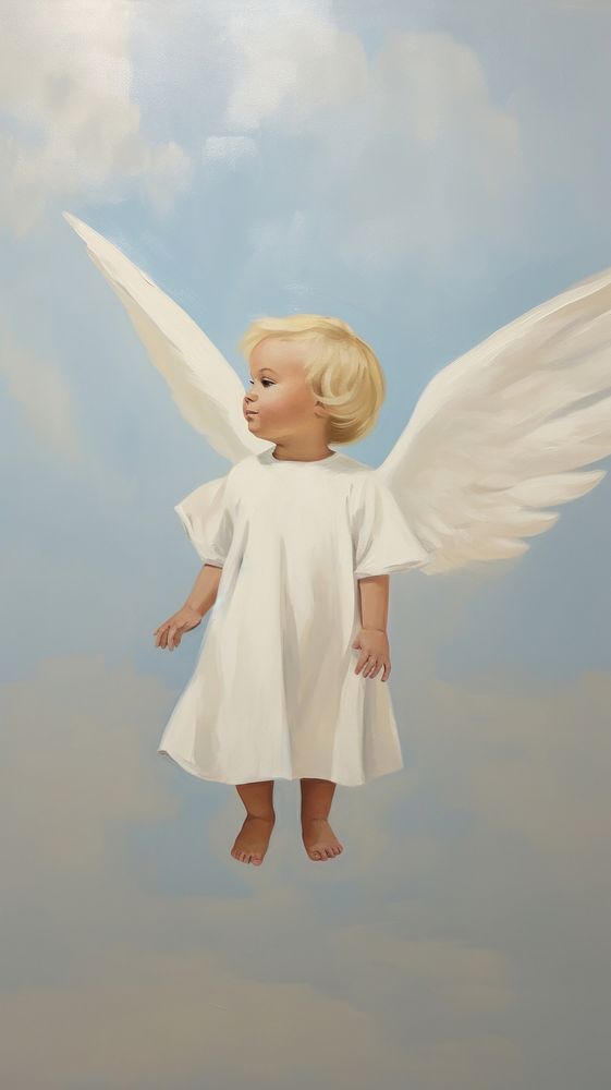 Minimal style baby angel toy representation innocence.