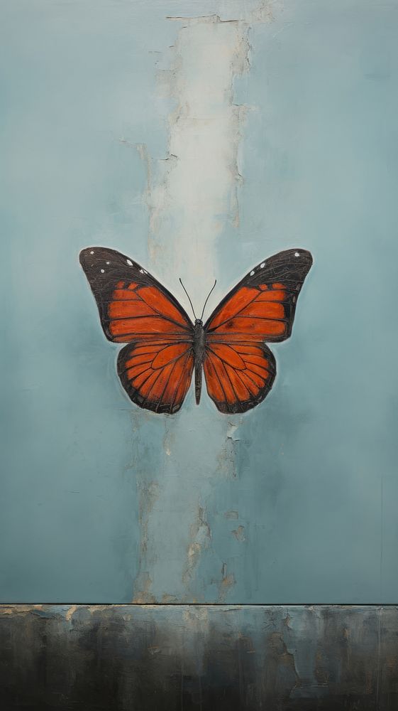 Minimal style butterfly painting animal insect.