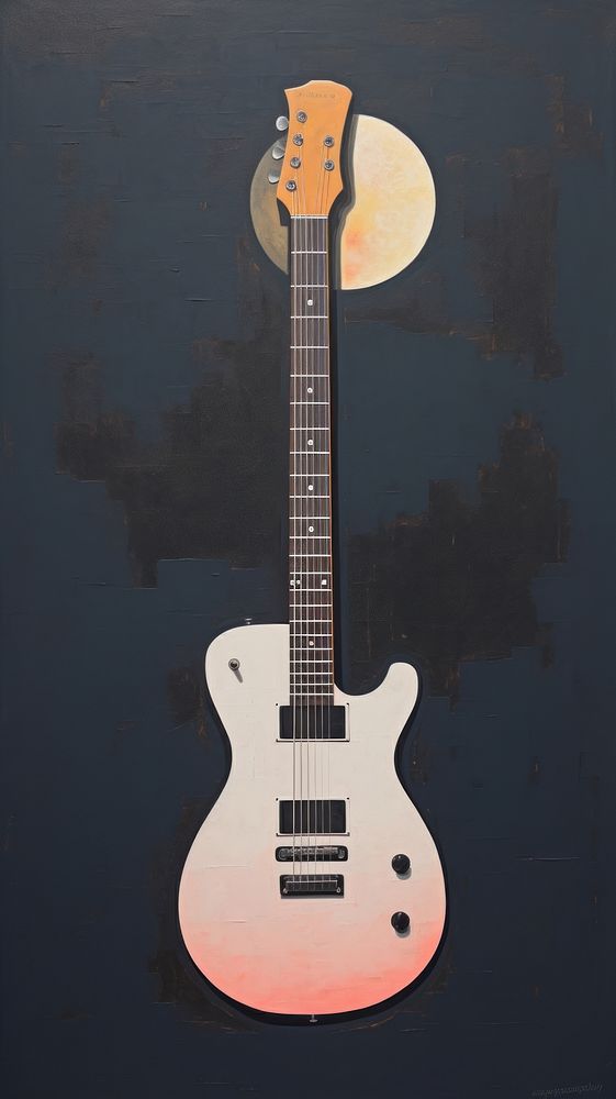 Minimal style guitar painting creativity string.