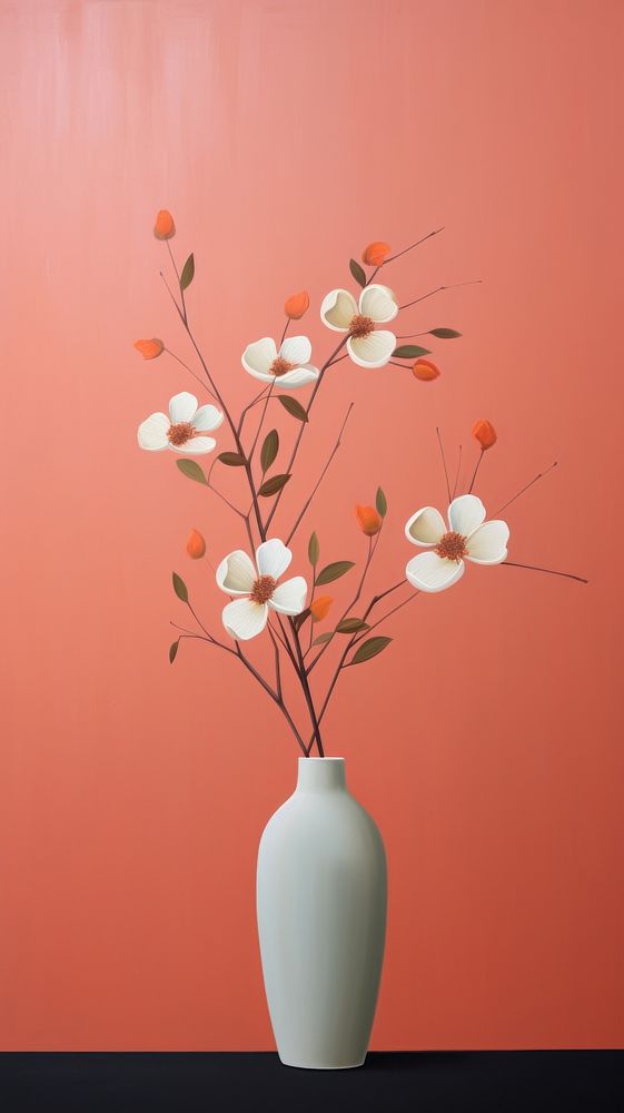 Minimal style flowers plant vase art.
