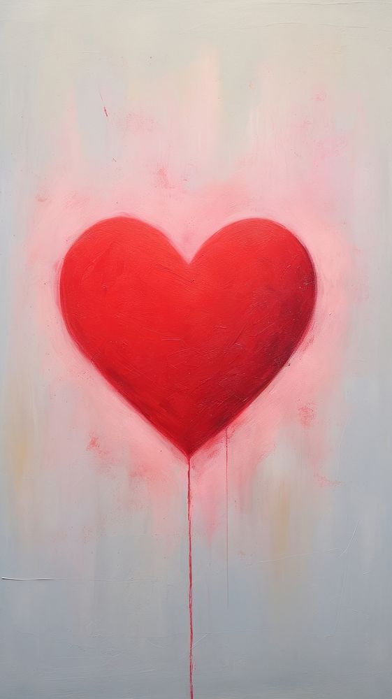 Minimal style heart painting creativity splattered.