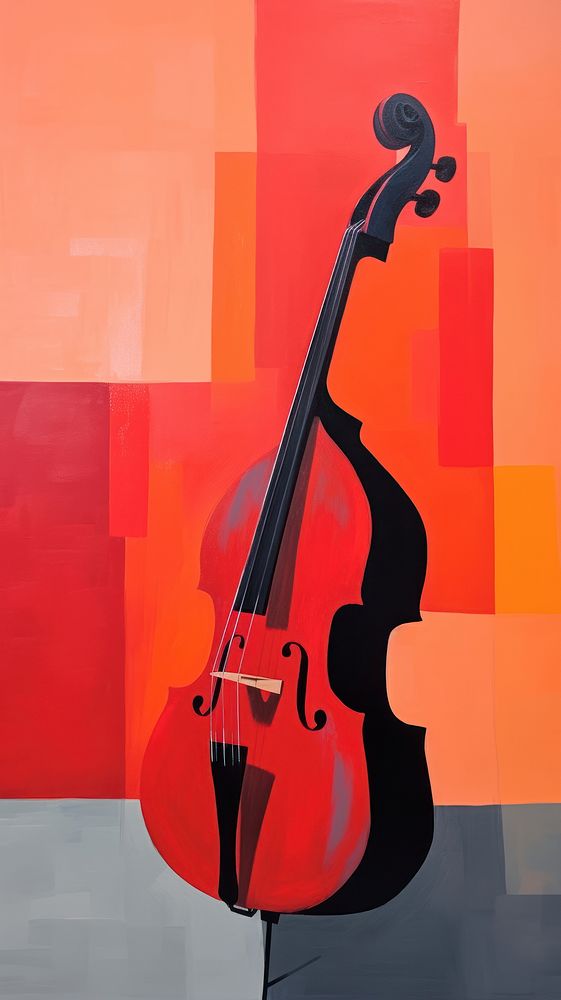 Minimal style jazz music painting violin cello.