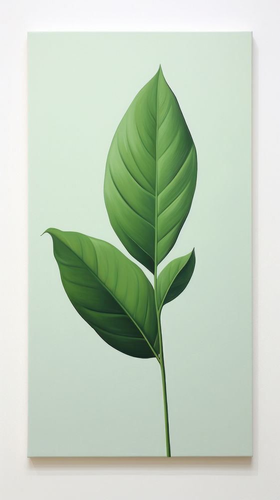 Minimal style leaf plant art pattern.