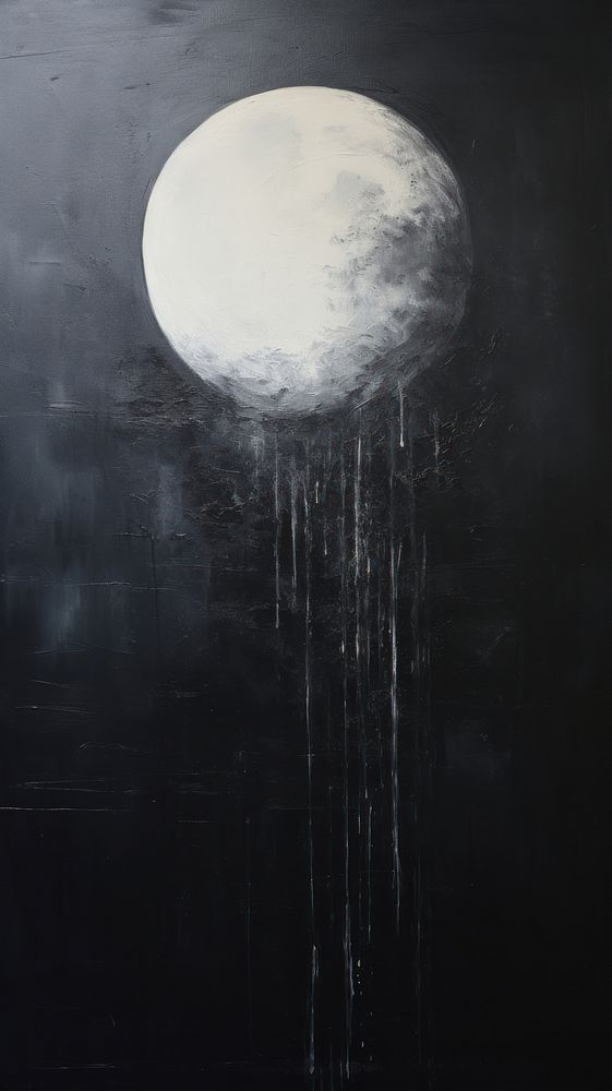 Minimal style moon astronomy painting space.