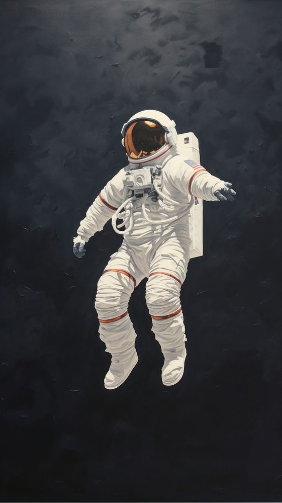 Minimal style space with astronaut astronomy standing clothing.