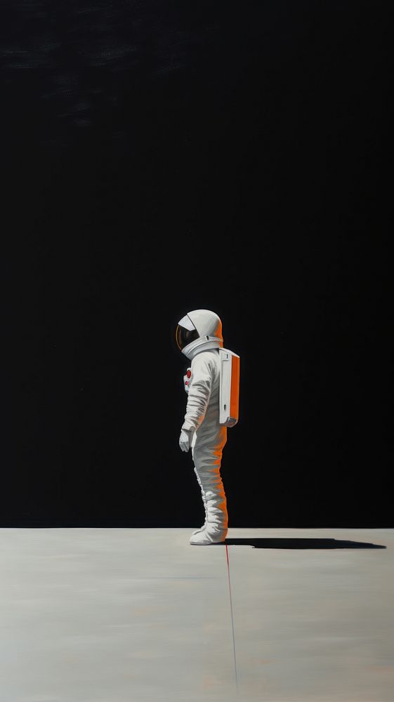 Minimal style space with astronaut astronomy darkness standing.