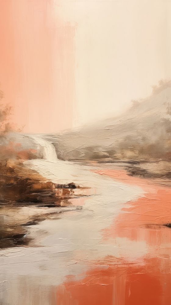 Minimal style river painting outdoors nature.