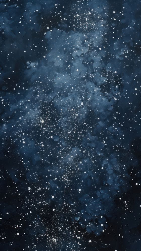 Minimal style winter night with snowing space astronomy nebula.