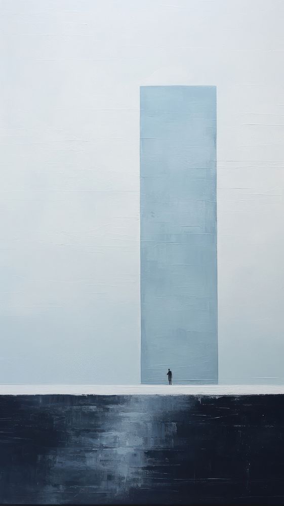 Minimal style winter architecture painting wall.
