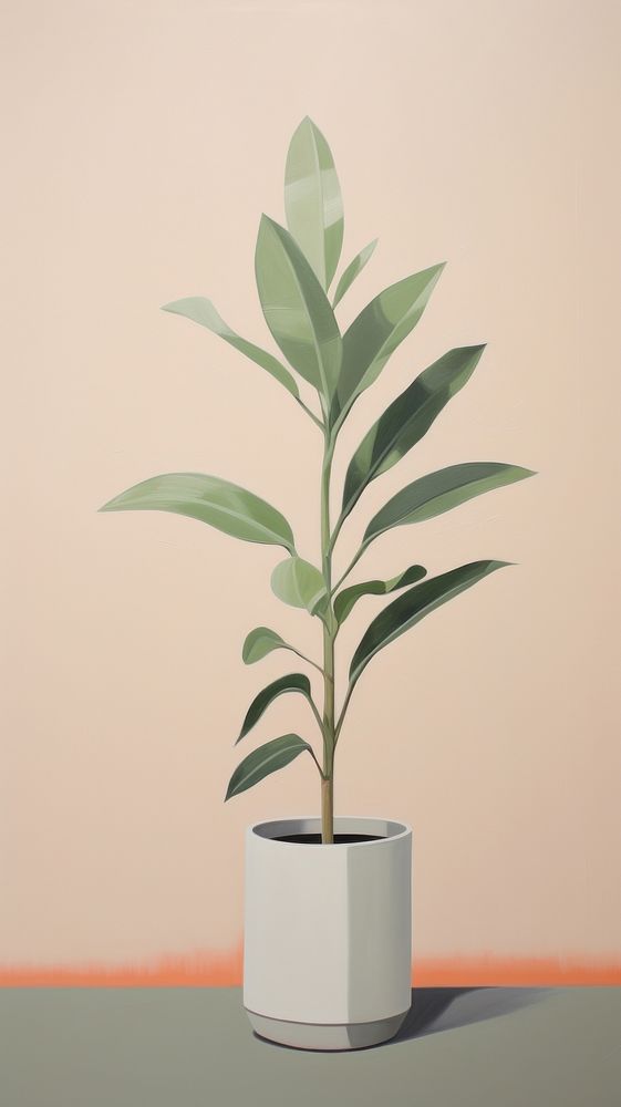 Minimal plant leaf tree vase.