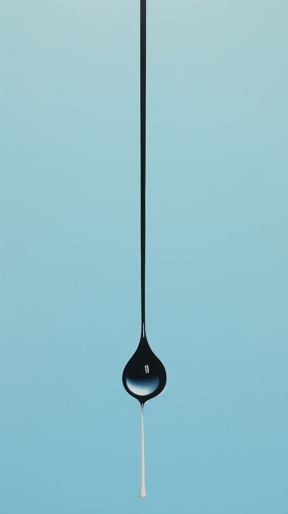Minimal water drop lighting hanging cutlery.