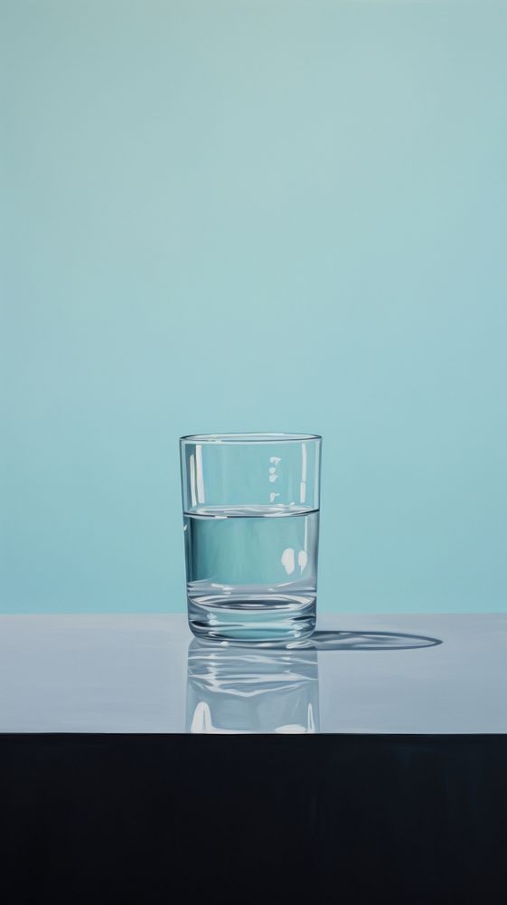 Minimal water glass refreshment simplicity.