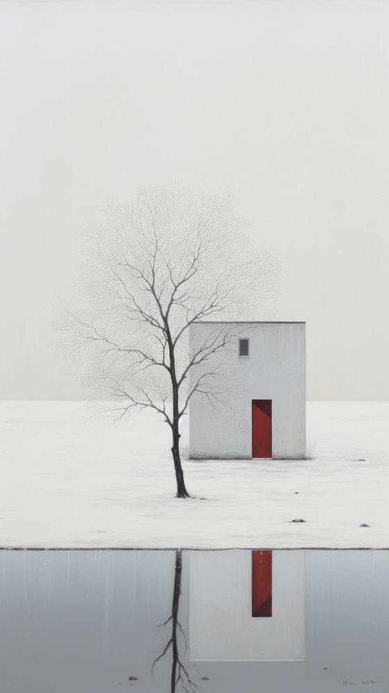 Minimal winter architecture building outdoors.