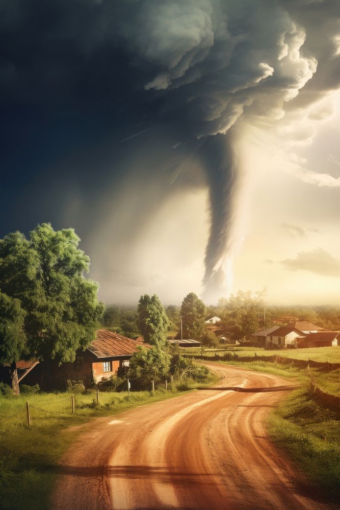 Storm landscape outdoors tornado. AI generated Image by rawpixel.