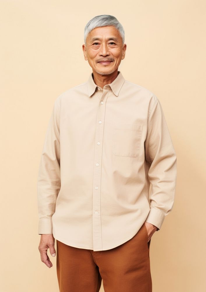 Cream polo shirt  fashion adult outerwear.